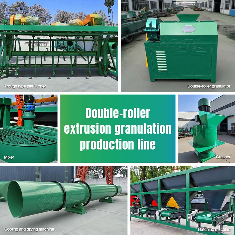 Double roller extrusion granulation line